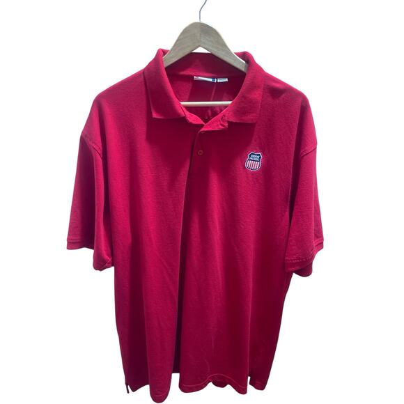 Clique Men's XXL Red Union Pacific  Railroad Short Sleeve Polo‎ - Picture 1 of 7